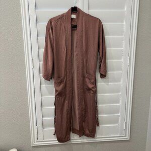 Aritzia Wilfred Silk Pilier Kimono Robe Jacket Copper XXS Excellent Condition